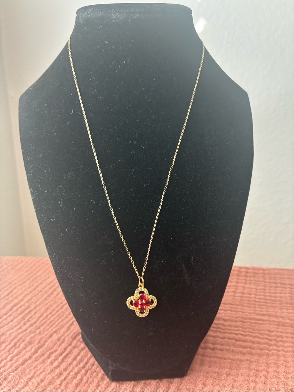 925 Sterling Silver 19” Chain with Brass Base Pendant – Gold Tone